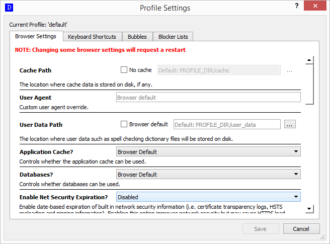 Profile Settings